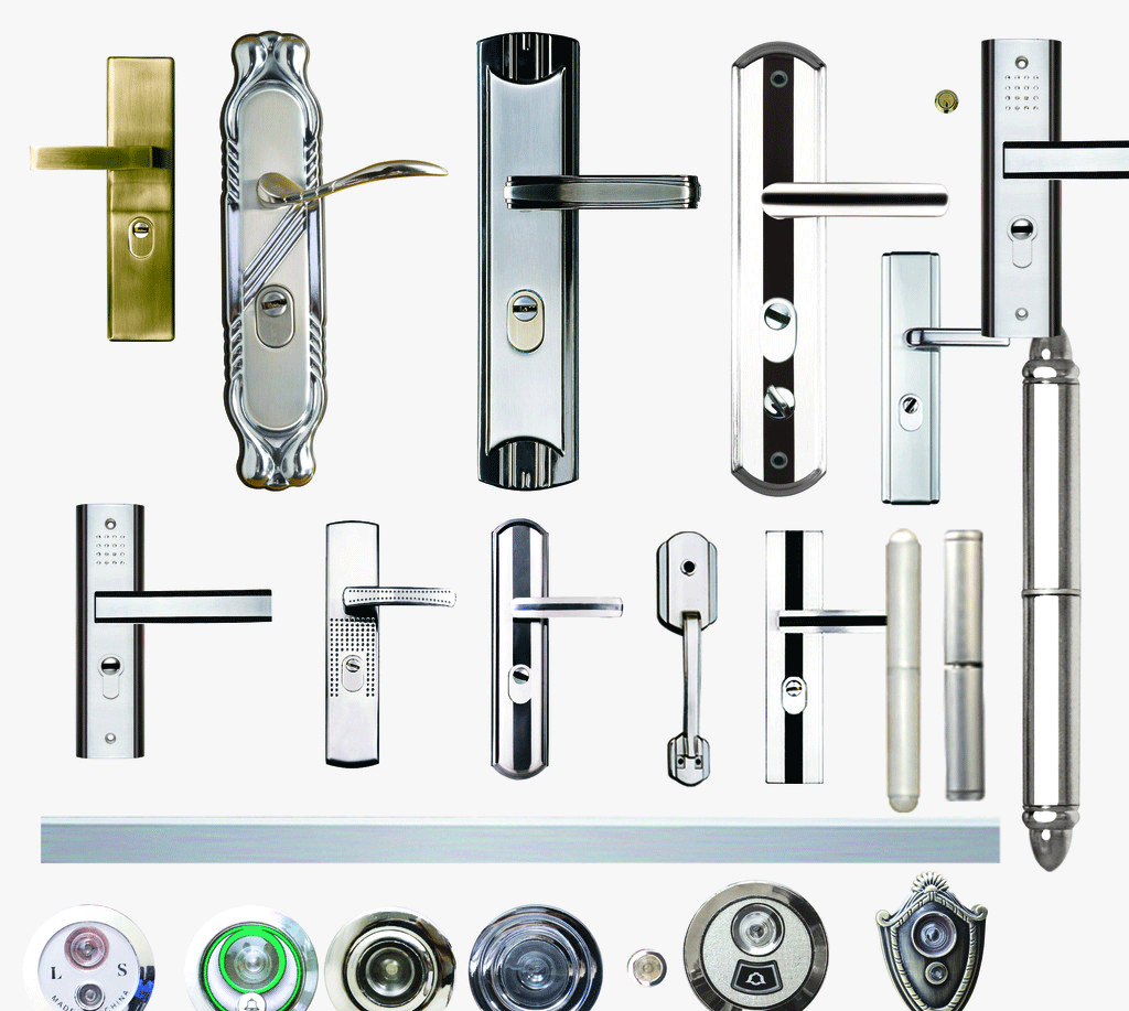 拉手、門鎖、觀察孔效果圖