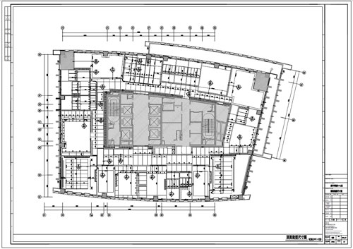 某寫字樓四十七層室內(nèi)裝飾施工圖施工圖頂面造型尺寸圖