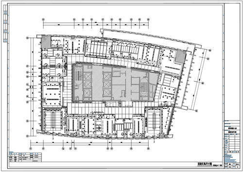 某寫字樓四十七層室內(nèi)裝飾施工圖施工圖頂面燈具尺寸圖