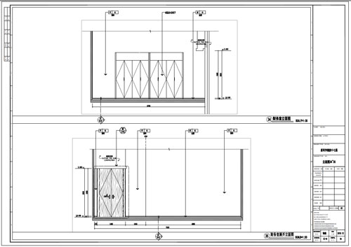 某寫字樓室內(nèi)深化設(shè)計裝飾施工圖財務(wù)室立面圖34-35