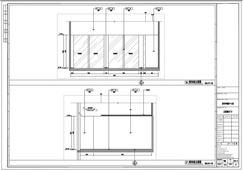 某寫字樓室內(nèi)深化設(shè)計裝飾施工圖財務(wù)室立面圖36-37