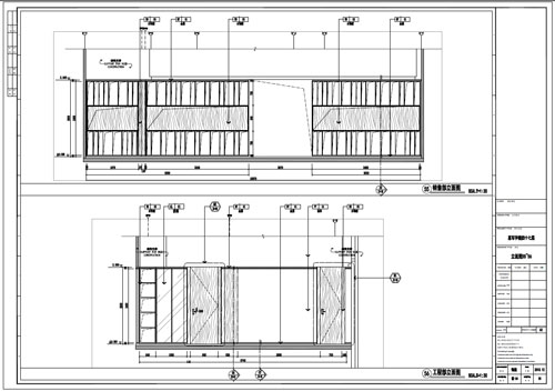 某寫字樓室內(nèi)深化設(shè)計裝飾施工圖銷售部和工程部立面圖55-56