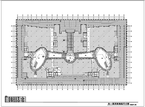 商場深化設(shè)計(jì)施工圖負(fù)一層頂面造型尺寸圖
