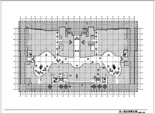 商場深化設(shè)計(jì)施工圖負(fù)一層立面索引圖