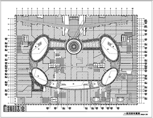 商場深化設(shè)計(jì)施工圖一層頂面布置圖