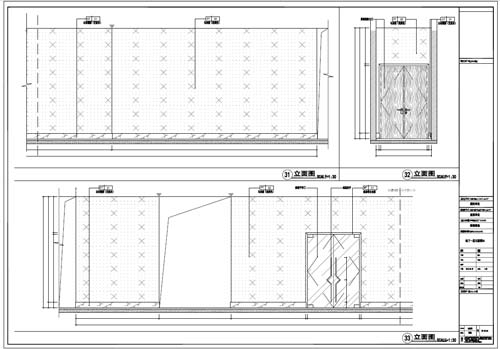 商場深化設(shè)計(jì)施工圖負(fù)一層立面圖31-33