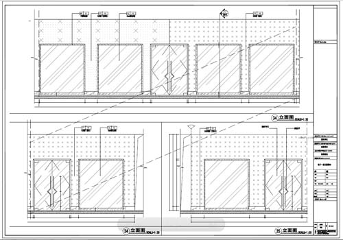 商場深化設(shè)計(jì)施工圖負(fù)一層立面圖34-35