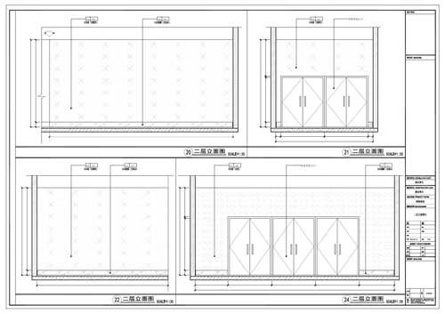 商場深化設計施工圖二層立面圖20/21/22/24