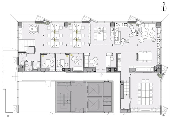 500平方辦公室二層平面圖