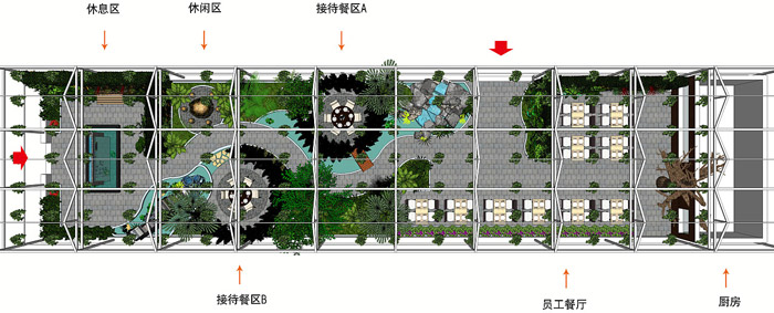 生態(tài)餐廳設(shè)計(jì)方案空間平面圖